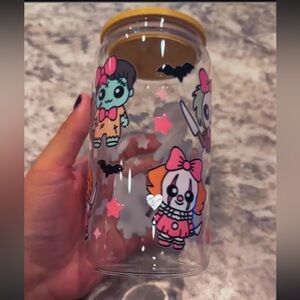 Cute Cartoon Character Glass Cup👻